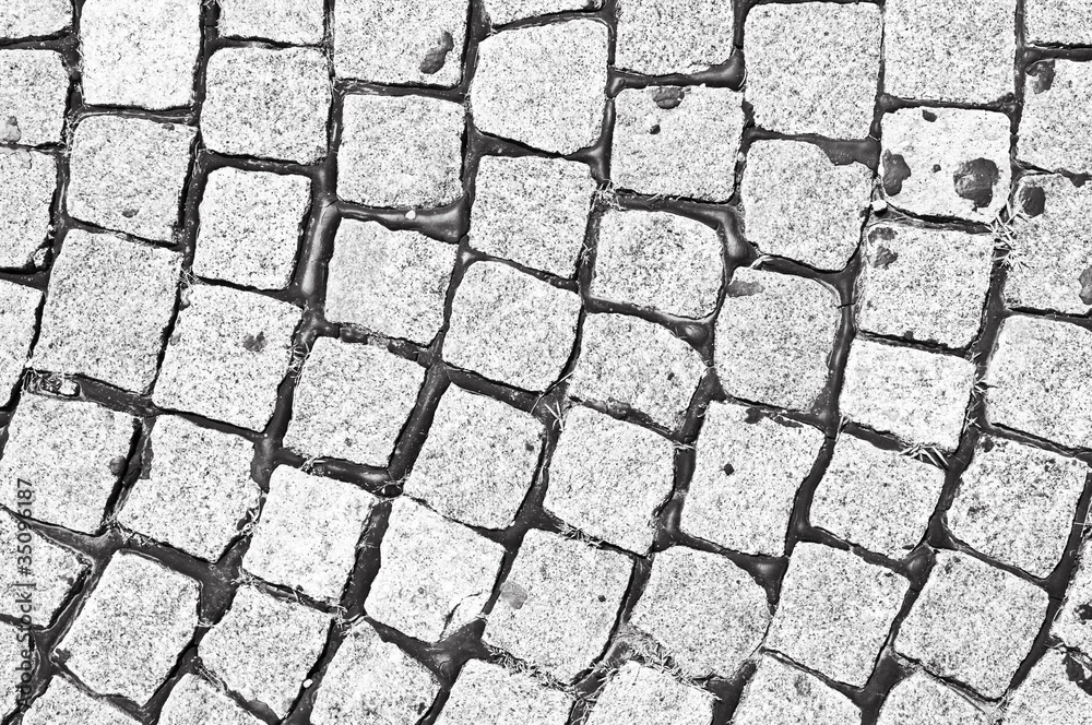 Cobblestone black and white Stock Photo | Adobe Stock