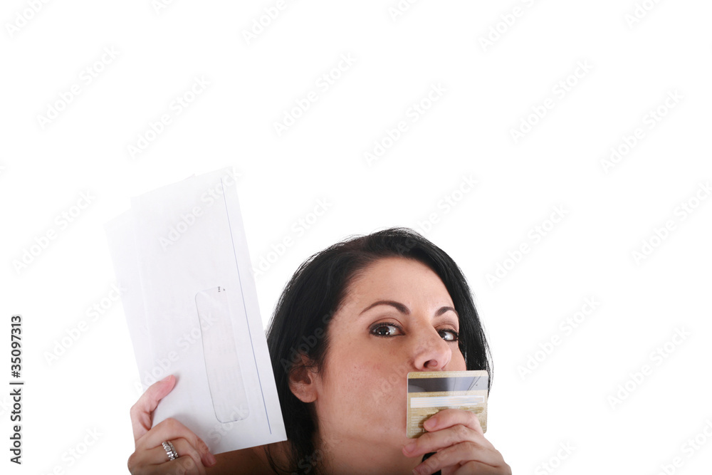 pretty young woman with credit card for shopping pretty young woman with credit card for shopping