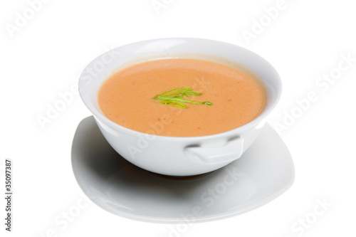 soup in white bowl