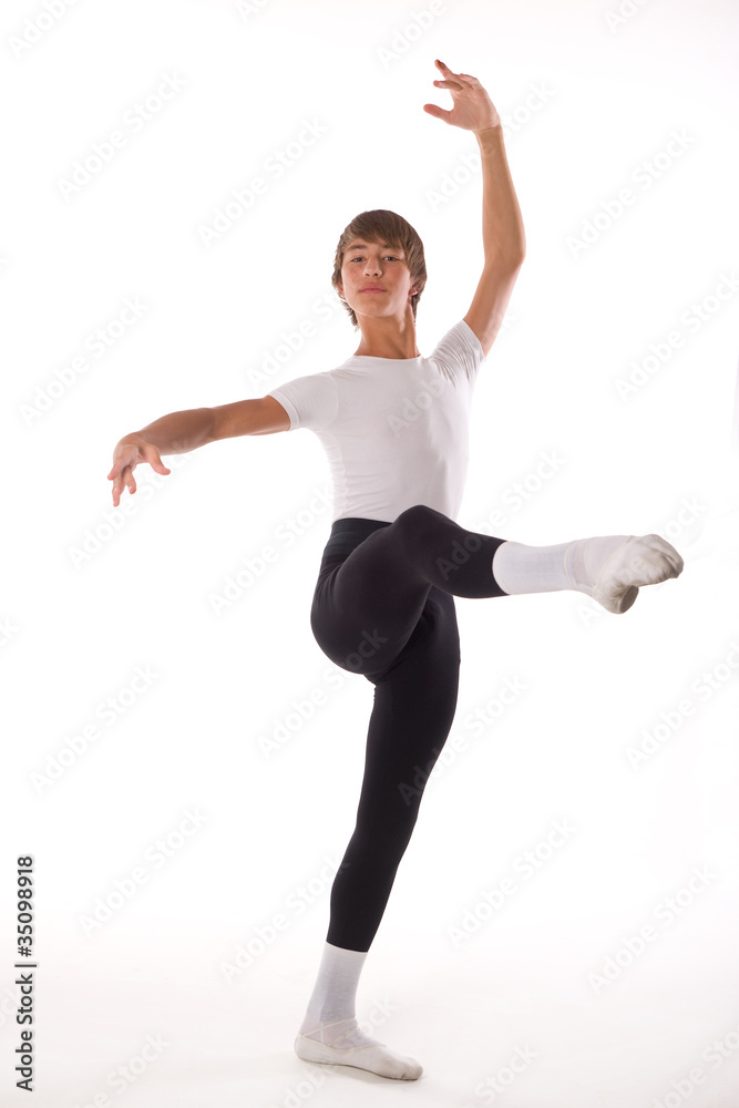 dancer in pose isolated on white background