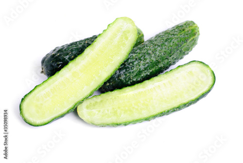 fresh cucumber isolated on white.