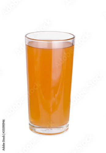 glasses of apples fruit juice on white background