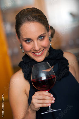 attractive woman with wine