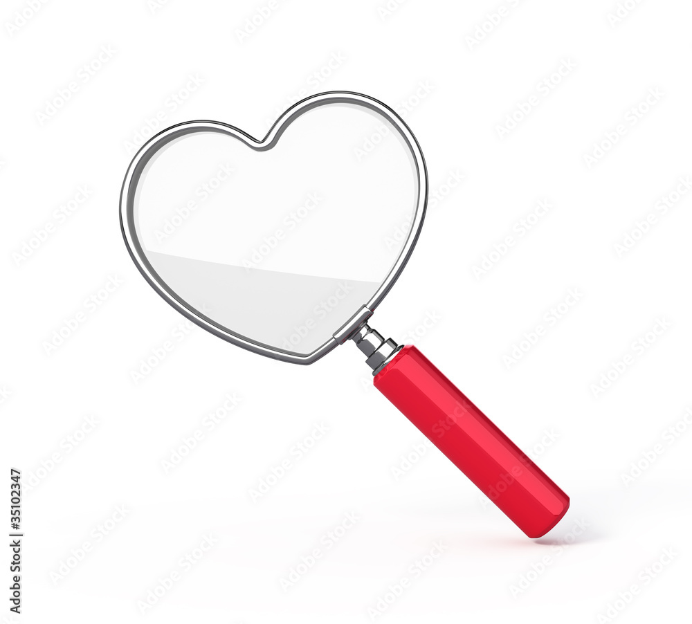 Heart shaped magnifying glass Heart shaped magnifying glass