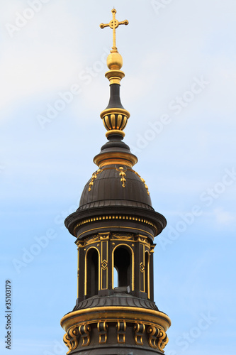 Golden Cross on top of Church Dome