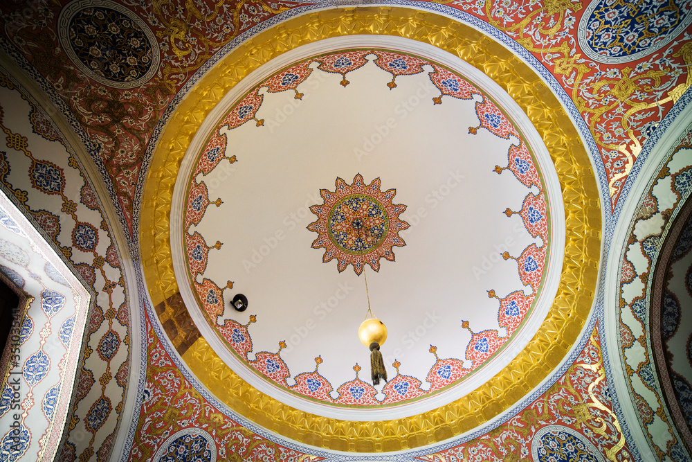 Ornate Ceiling in Topkapi Palace