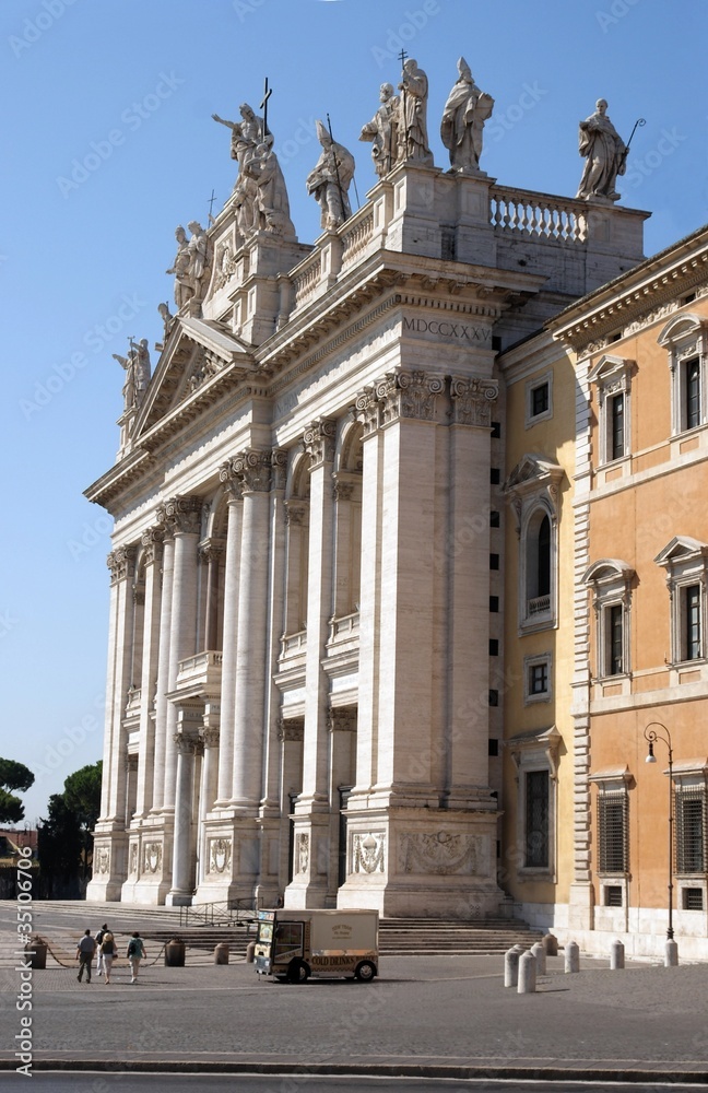 facade of Basilic St.John on Lateran in Rome