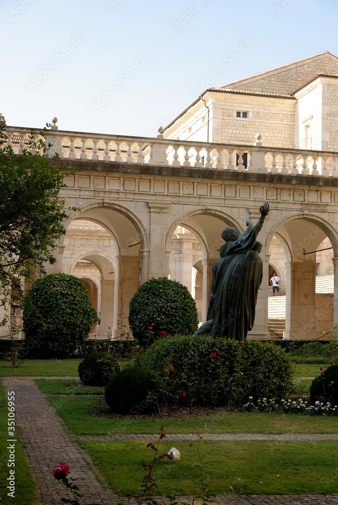 churchyard of historic Benedictine monastery in Monte Cassino