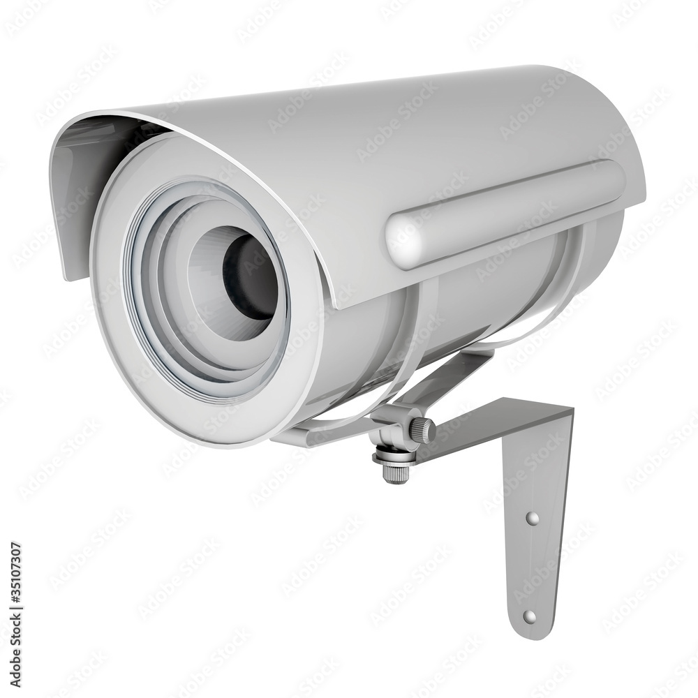 Camera image on white background Camera image on white background