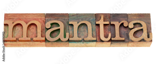 mantra word n letterpress type photo