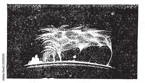 The view Solar prominence vintage engraving