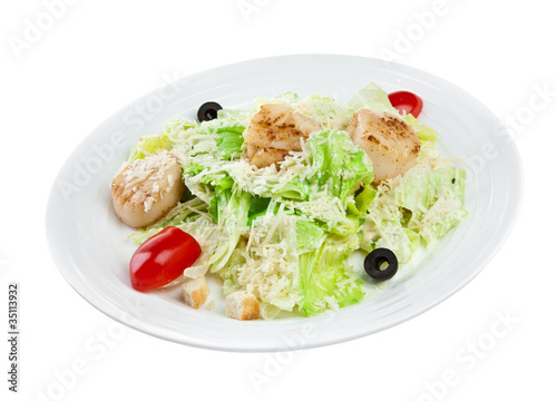 salad from vegetables and meat