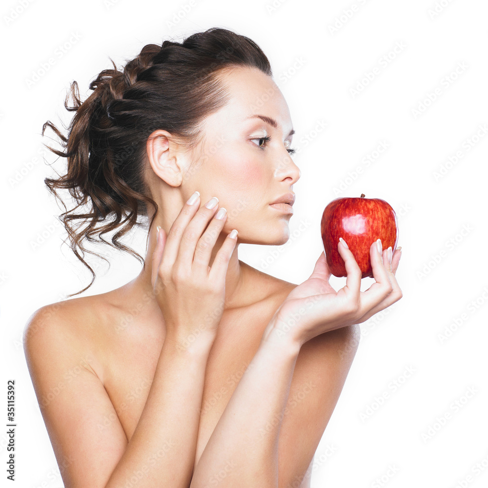 beautiful woman with clean fresh healthy skin