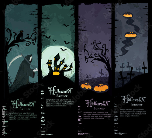 Vector Halloween banners. standard size