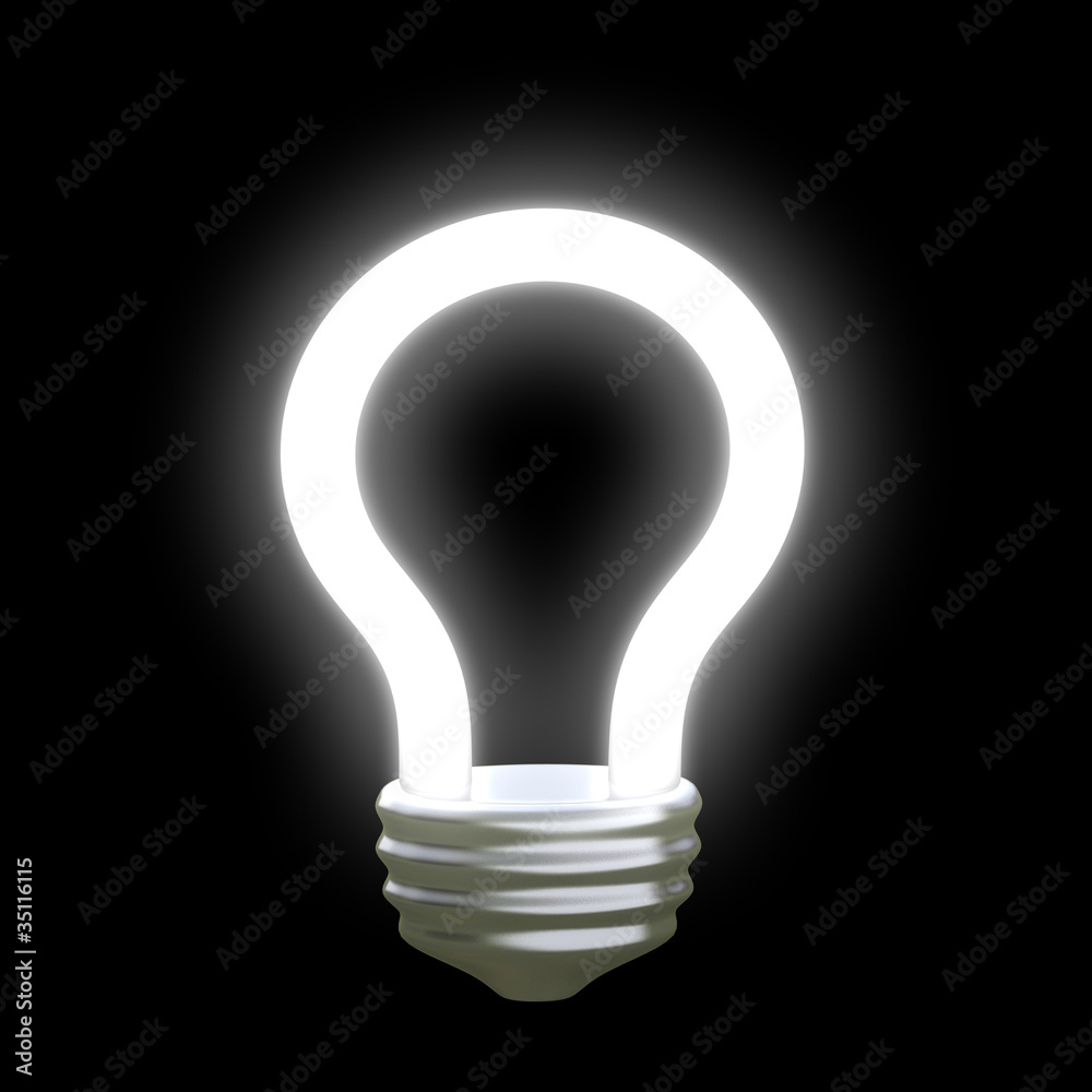 Abstract glowing idea light bulb 3d Abstract glowing idea light bulb 3d