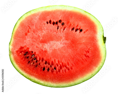 Only red slice of a ripe watermelon