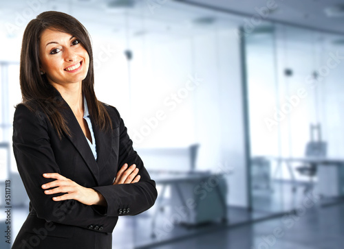 Smiling businesswoman in the office