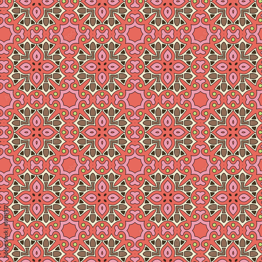 Seamless and elegant Baroque pattern with flowers