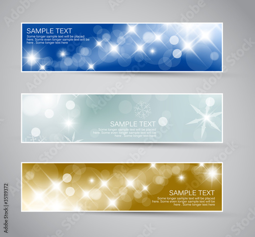 Set of vector christmas / New Year banners