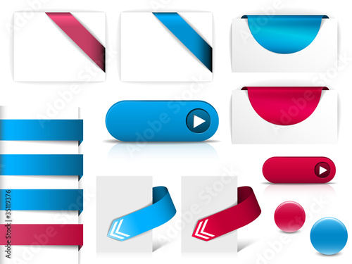 Blue and purple vector elements for web pages