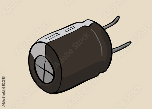 Vector hand drawn capacitor element photo