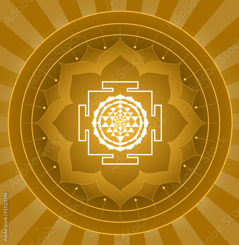Spiritual Shree Yantra Lotus Design