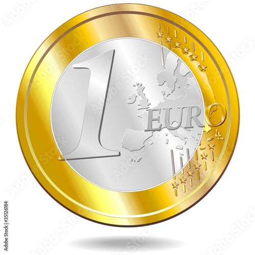 Euro Moneta-Euro Currency-Coin-Vector