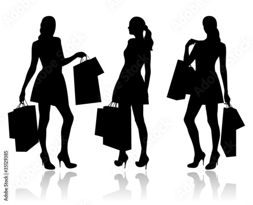 Women with shopping bags #35129385