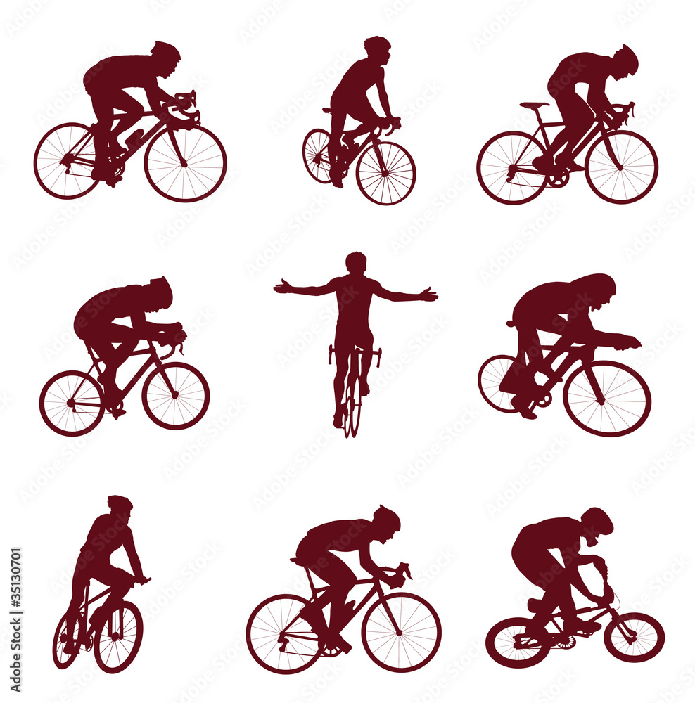 Fototapeta premium Cycling silhouettes
