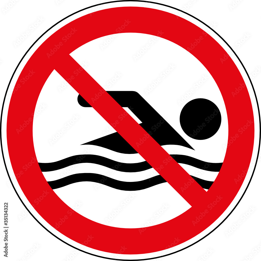 Verbotsschild Schwimmen verboten Zeichen Symbol vector de Stock Adobe Stock