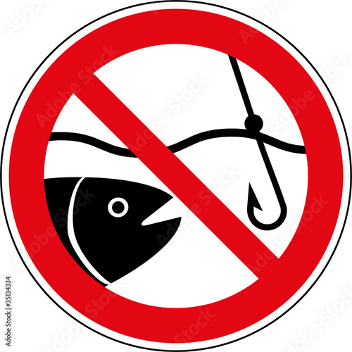 Verbotsschild Angeln - Fischen - verboten Zeichen Symbol