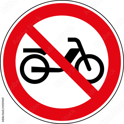 Verbotsschild Mofa - Motorfahrrad  verboten Zeichen Schild