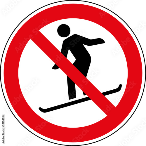 Verbotsschild Snowboard fahren verboten Zeichen Symbol