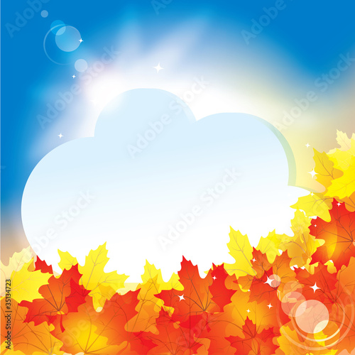 Autumn background with leaves and copy space for your text   eps