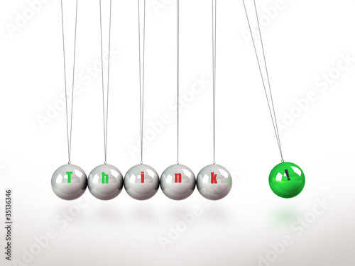 Newtons Cradle Pendulum Containing The Key Word Think