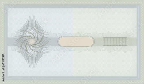 Voucher Guilloche blue green coupon certificate
