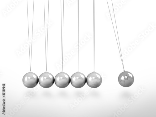Newtons Cradle Pendulum Lead Ball Showing Cracks