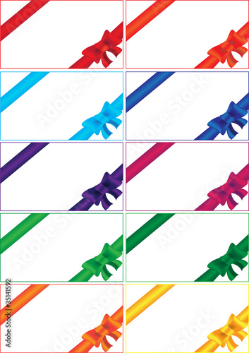 set of colored gift bows