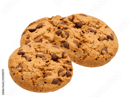 chocolate cookies isolated on white background