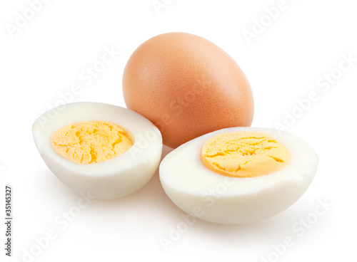 boiled eggs isolated on white