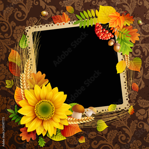 Picture on autumn background
