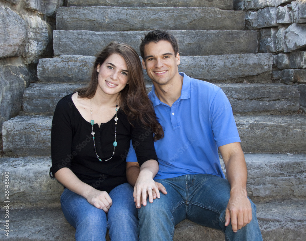 Young happy couple posing