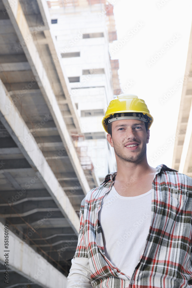 hard worker on construction site hard worker on construction site