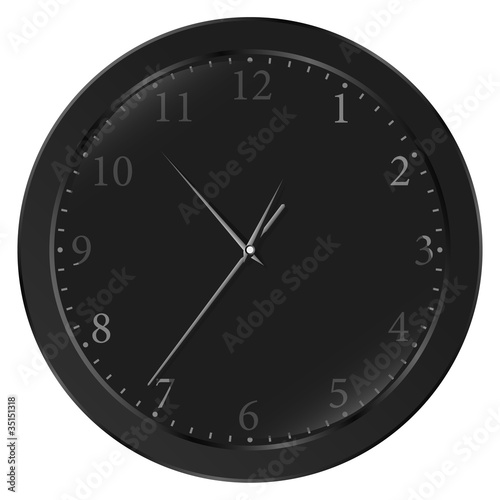 Vector black wall clock