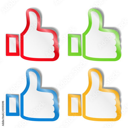 Vector set of thumb up stickers