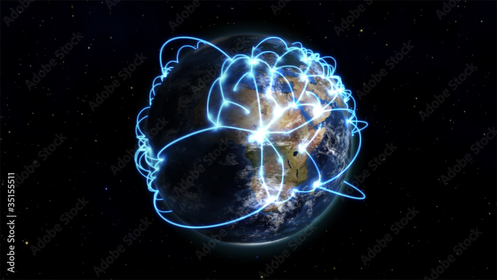 Illustration of worldwide connections Illustration of worldwide connections