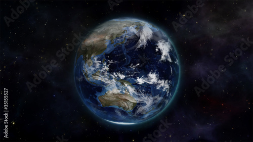 Illustration of the earth in space