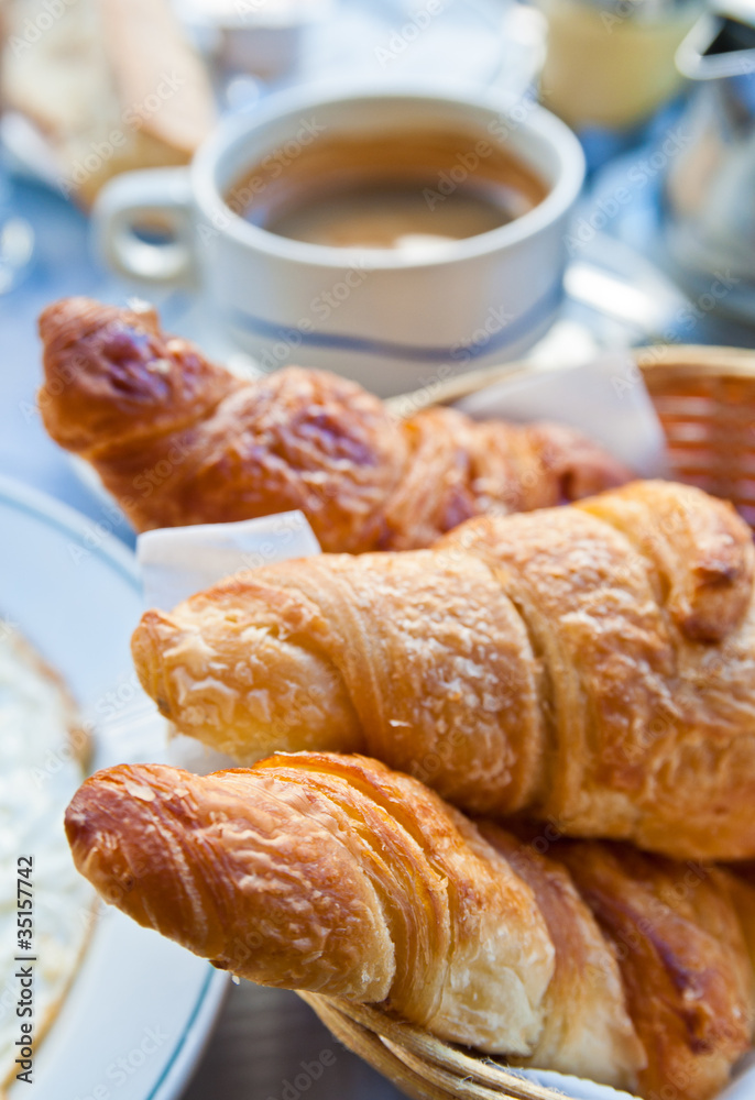 Breakfast with croissants Breakfast with croissants