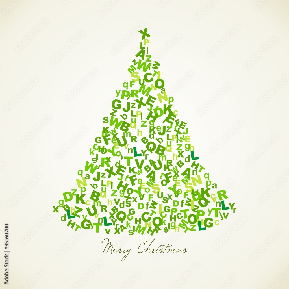 ARBOL DE NAVIDAD  DECORATIVO CON LETRAS