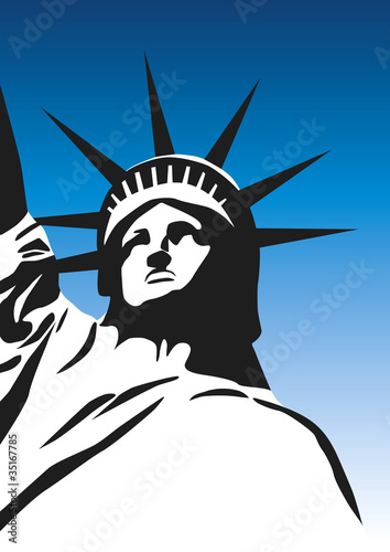 Freiheitsstatue in New York bei blauem Himmel © mgogo